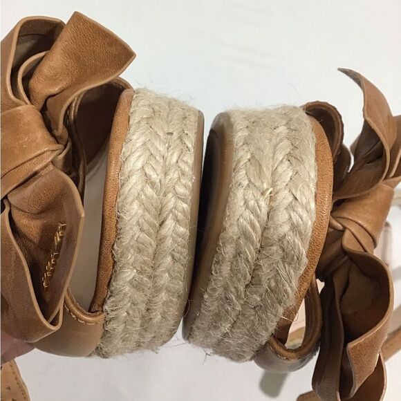 Prada Napa Aviator Bow Espadrille Sandal Wedges Size 36 - Picture 7 of 15